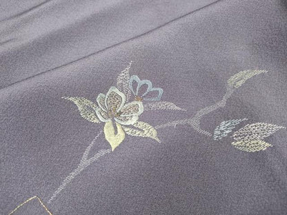 平和屋着物▼中国三大刺繍 スワトウ刺繍 汕頭刺繍 総刺繍 訪問着 地紙花文 暈し染 金糸 正絹 逸品 DABF2414fe