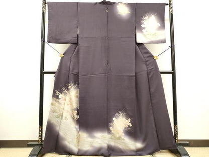平和屋着物▼訪問着 流水花文 暈し染 金銀彩 正絹 逸品 DABF2415fe