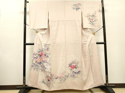 平和屋着物▼訪問着 手描き 草花 暈し染 正絹 逸品 DABF2420fe