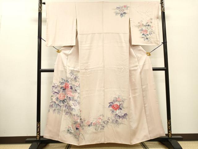 平和屋着物▼訪問着 手描き 草花 暈し染 正絹 逸品 DABF2420fe