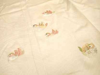 平和屋着物▼訪問着 総刺繍 鴛鴦 正絹 逸品 DABF2429fe