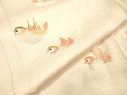 平和屋着物▼訪問着 総刺繍 鴛鴦 正絹 逸品 DABF2429fe