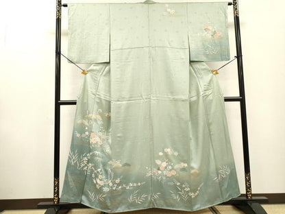 平和屋着物▼中国三大刺繍 相良刺繍 訪問着 花松文 暈し染 金彩 ますいわ屋扱い 正絹 逸品 DABF2434fe