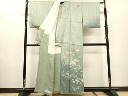 平和屋着物▼中国三大刺繍 相良刺繍 訪問着 花松文 暈し染 金彩 ますいわ屋扱い 正絹 逸品 DABF2434fe