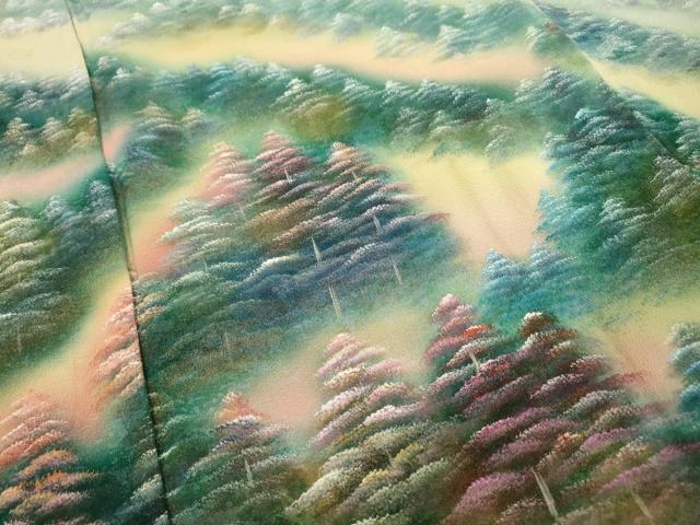 平和屋着物▼豪華黒留袖 作家物 雪持ち風景文 暈し染 金彩 正絹 逸品 DABF2435fe
