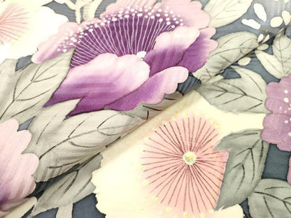 平和屋着物▼豪華振袖 手描き 草花 暈し染 正絹 逸品 DABF2449fe