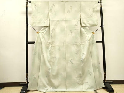 平和屋着物▼上質な小紋 地紋起こし 飾花文 暈し染 正絹 逸品 DABF2457fe
