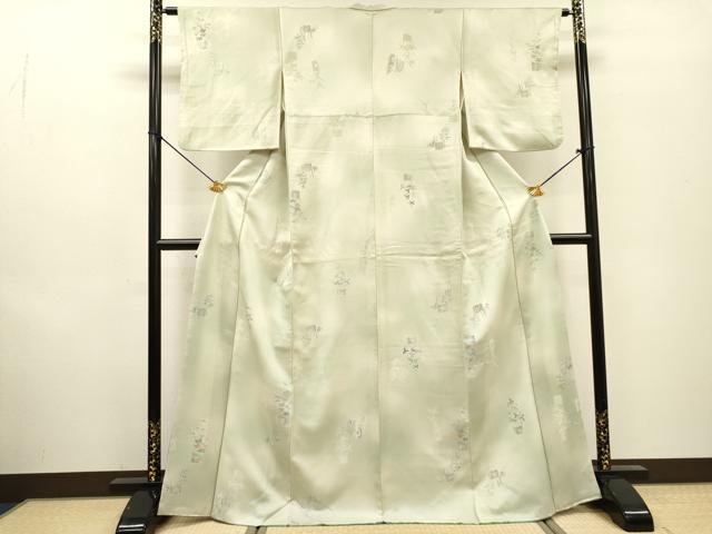 平和屋着物▼上質な小紋 地紋起こし 飾花文 暈し染 正絹 逸品 DABF2457fe