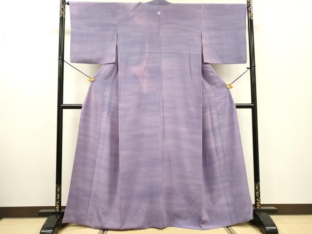 平和屋着物▼虹色創家 本郷大田子 小紋 霞文 暈し染 正絹 逸品 DABF2473fe