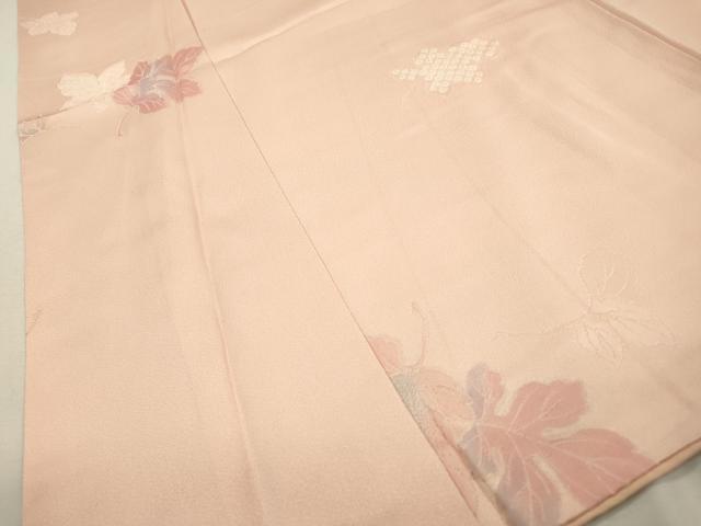 平和屋着物▼上質な小紋 地紋起こし 絞り 舞葉文 正絹 逸品 DABF2476fe