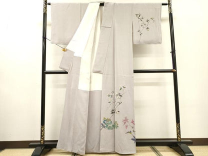 平和屋着物▼訪問着 作家物 手描き 草花 正絹 逸品 DABF2483fe