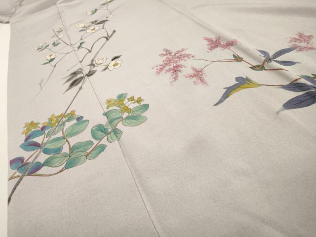 平和屋着物▼訪問着 作家物 手描き 草花 正絹 逸品 DABF2483fe