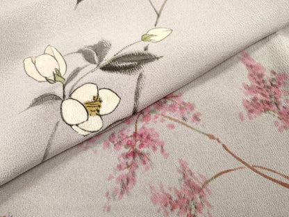 平和屋着物▼訪問着 作家物 手描き 草花 正絹 逸品 DABF2483fe