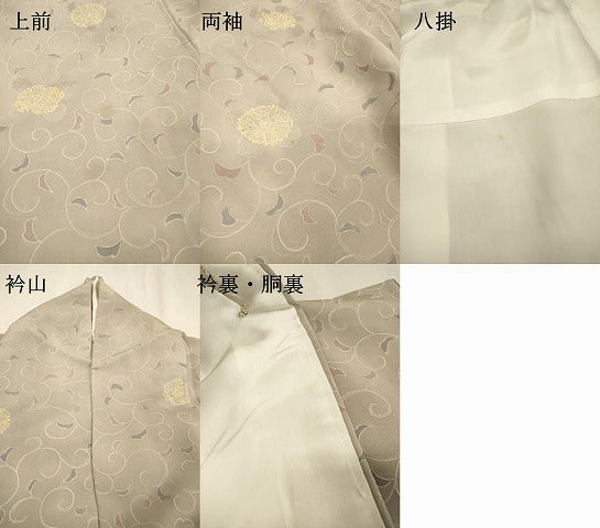 平和屋着物▼上質な小紋 地紋起こし 花唐草文 暈し染 正絹 逸品 DABF2506fe