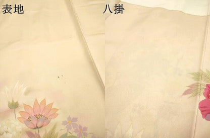 平和屋着物▼訪問着　作家物　手描き　草花　暈し染　金彩　正絹　逸品　DABF2514fe