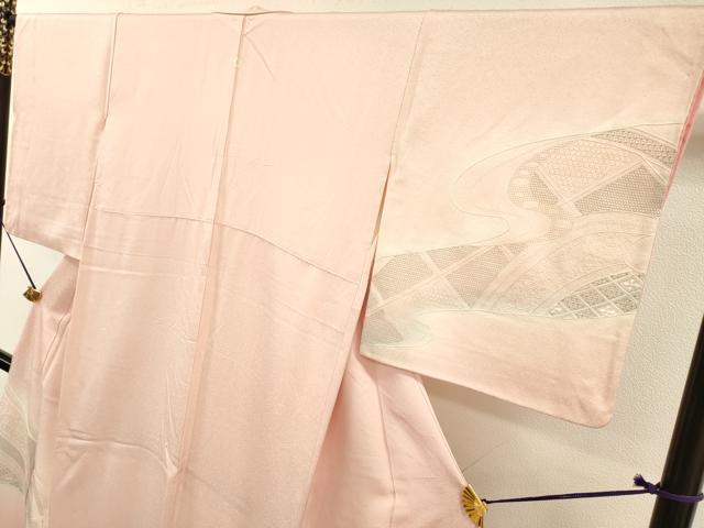 平和屋着物▼中国三大刺繍 スワトウ刺繍 汕頭刺繍 総刺繍 訪問着 流水檜扇花文 暈し染 銀糸 正絹 逸品 DABF2517fe