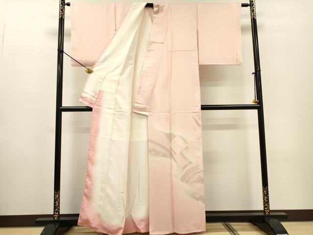 平和屋着物▼中国三大刺繍 スワトウ刺繍 汕頭刺繍 総刺繍 訪問着 流水檜扇花文 暈し染 銀糸 正絹 逸品 DABF2517fe