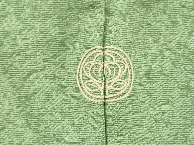 平和屋着物▼中国三大刺繍　スワトウ刺繍　汕頭刺繍　総刺繍　色留袖　松皮菱花文　山葵色　正絹　逸品　DABF2520fe