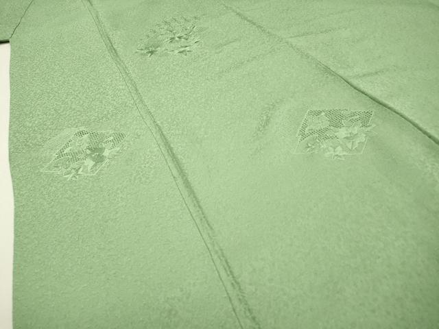 平和屋着物▼中国三大刺繍　スワトウ刺繍　汕頭刺繍　総刺繍　色留袖　松皮菱花文　山葵色　正絹　逸品　DABF2520fe