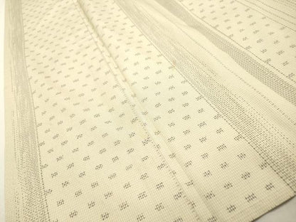 平和屋着物▽本場大島紬　単衣　白大島　間道　正絹　逸品　DABF2526fe