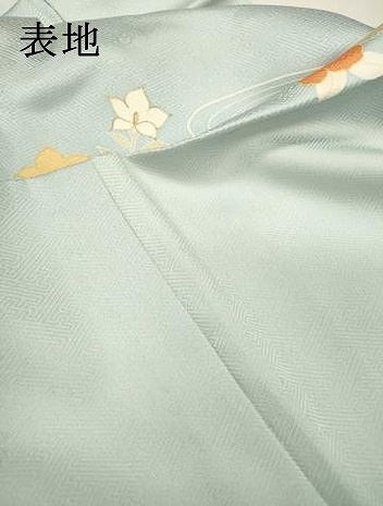 平和屋着物▽訪問着　単衣　刺繍　渡り舟　草花　金彩　正絹　逸品　DABF2527fe