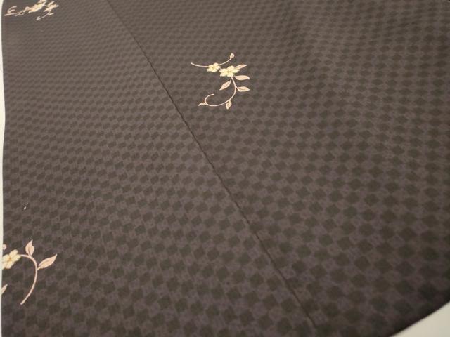平和屋着物▽上質な小紋　単衣　花唐草文　金彩　正絹　逸品　DABF2528fe