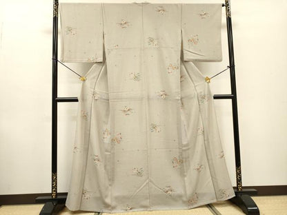 平和屋着物▽小紋　単衣　枝花松文　さんび謹製　洗える着物　DABF2530fe