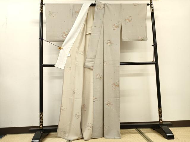 平和屋着物▽小紋　単衣　枝花松文　さんび謹製　洗える着物　DABF2530fe