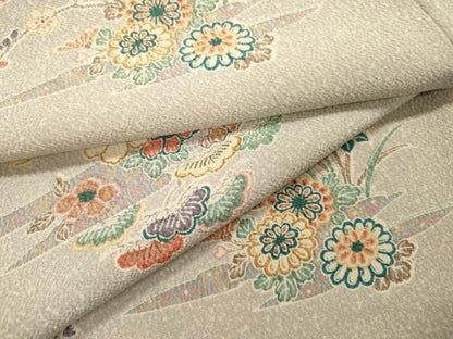 平和屋着物▽小紋　単衣　枝花松文　さんび謹製　洗える着物　DABF2530fe