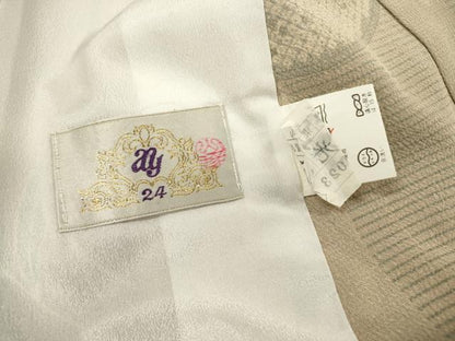 平和屋着物▽小紋　単衣　流水扇面花文　暈し染　金彩　洗える着物　DABF2533fe