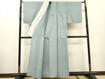 平和屋着物▽上質な色無地　単衣　秘色色　正絹　逸品　DABF2536fe