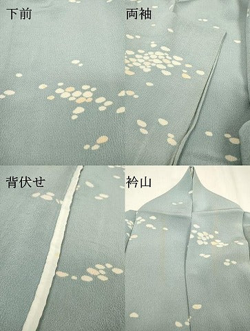 平和屋着物▽上質な小紋　単衣　霞文　鬼しぼ縮緬　正絹　逸品　DABF2540fe