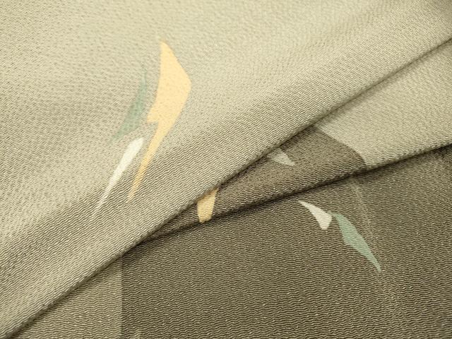 平和屋着物▽上質な小紋　単衣　幾何学文様　鬼しぼ縮緬　正絹　逸品　DABF2551fe