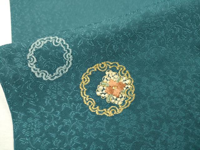 平和屋着物▽豪華色留袖　単衣　総刺繍　花唐草地紋　雪輪花文　金糸　正絹　逸品　DABF2555fe