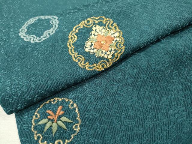 平和屋着物▽豪華色留袖　単衣　総刺繍　花唐草地紋　雪輪花文　金糸　正絹　逸品　DABF2555fe