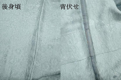 平和屋着物▽上質な色無地　単衣　辻が花　秘色色　反端付き　正絹　逸品　DABF2556fe