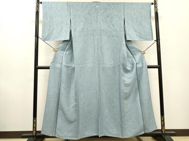 平和屋着物▽上質な色無地　単衣　辻が花　秘色色　反端付き　正絹　逸品　DABF2556fe