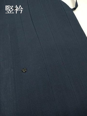 平和屋着物▽道行コート　スリーシーズン　春夏秋　塵除け　縞　濃紺色　ロング丈　正絹　逸品　DABF2560fe