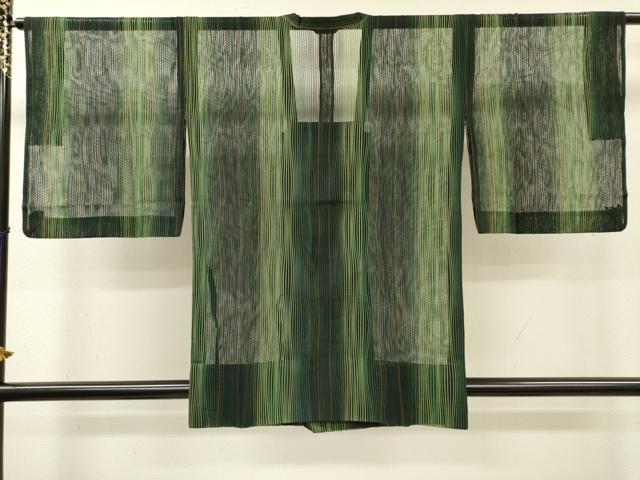 平和屋着物▽道行コート　スリーシーズン　春夏秋　塵除け　よろけ縞　正絹　逸品　DABF2562fe