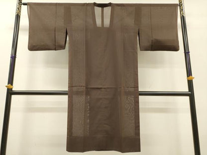 平和屋着物▽道行コート　スリーシーズン　春夏秋　塵除け　縞　ロング丈　正絹　逸品　DABF2564fe
