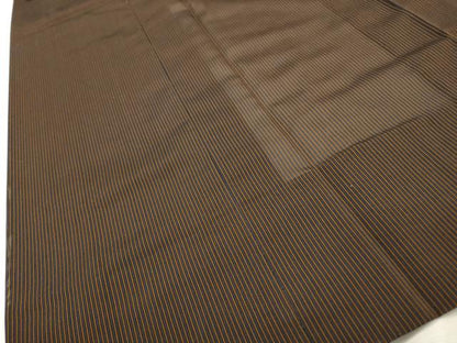 平和屋着物▽道行コート　スリーシーズン　春夏秋　塵除け　縞　ロング丈　正絹　逸品　DABF2564fe