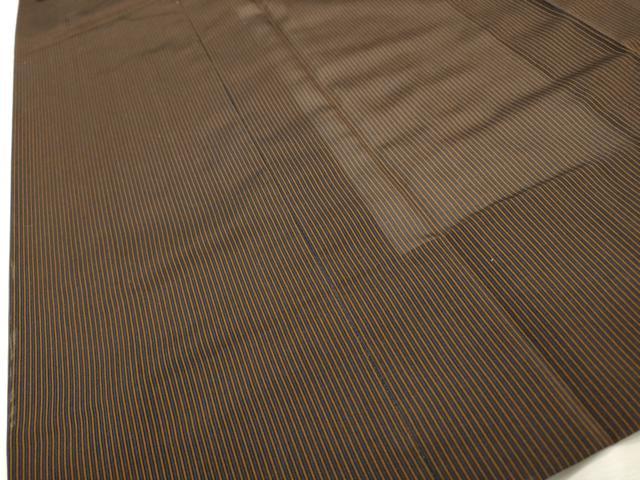 平和屋着物▽道行コート　スリーシーズン　春夏秋　塵除け　縞　ロング丈　正絹　逸品　DABF2564fe