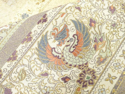 平和屋着物▼六通柄袋帯 正倉華鳥文 金糸 正絹 逸品 DABF2610fe