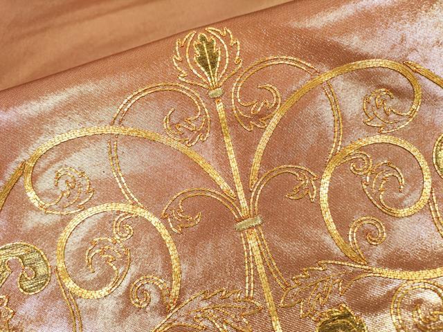 平和屋着物▼銀座きしや　太鼓柄袋帯　駒刺繍　総刺繍　花唐草文　金糸　金糸　正絹　逸品　DABF2626fe
