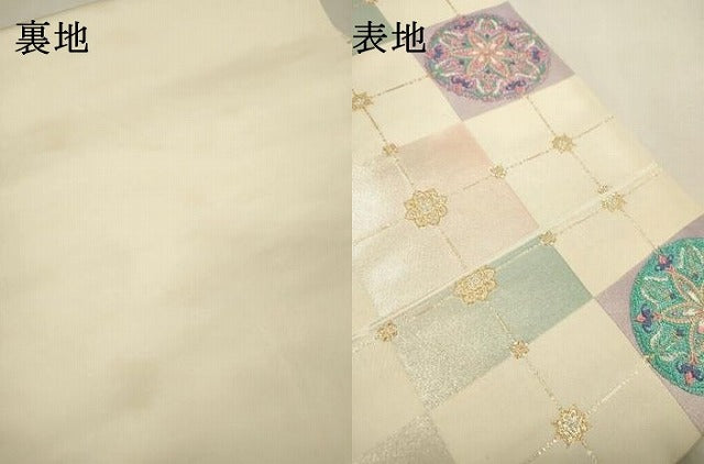 平和屋着物▼六通柄袋帯　百花洋趣装飾文　金銀糸　正絹　逸品　DABF2627fe