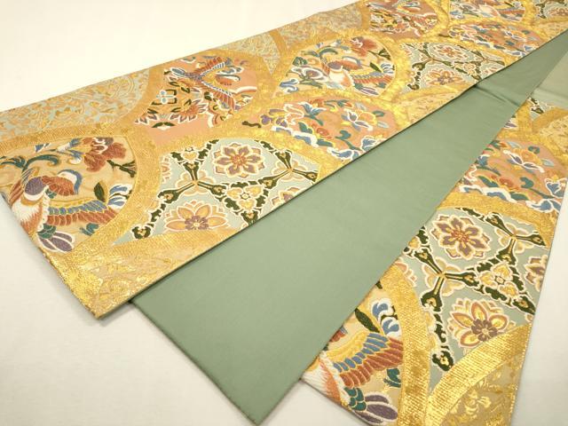 平和屋着物▼六通柄袋帯　唐織　天平鳳飾錦　金糸　正絹　逸品　DABF2655fe