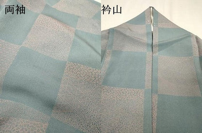 平和屋着物▽江戸小紋　単衣　吉祥市松文　正絹　逸品　DABF2659fe