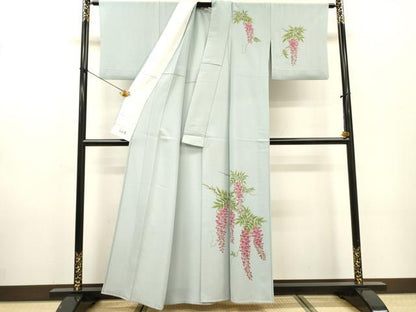 平和屋着物▽洗える最高級着物　＜英＞はなぶさ謹製　訪問着　単衣　藤花房　洗える着物　DABF2666fe