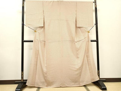 平和屋着物▽上質な小紋　単衣　菱文　やまと誂製　正絹　逸品　DABF2670fe