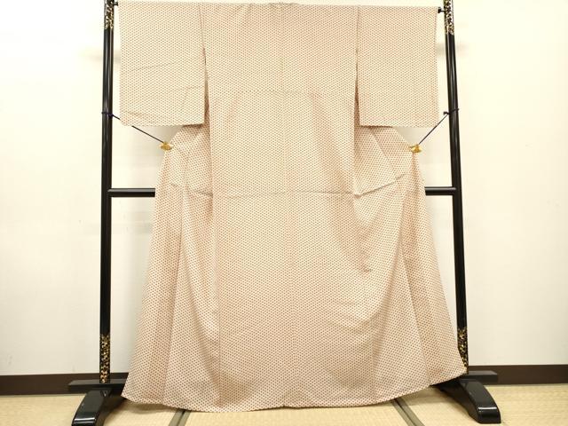 平和屋着物▽上質な小紋　単衣　菱文　やまと誂製　正絹　逸品　DABF2670fe